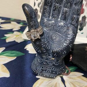 VERRAGIO VINTAGE 925 CZ BEAUTIFUL TWO TONE DIAMOND RING